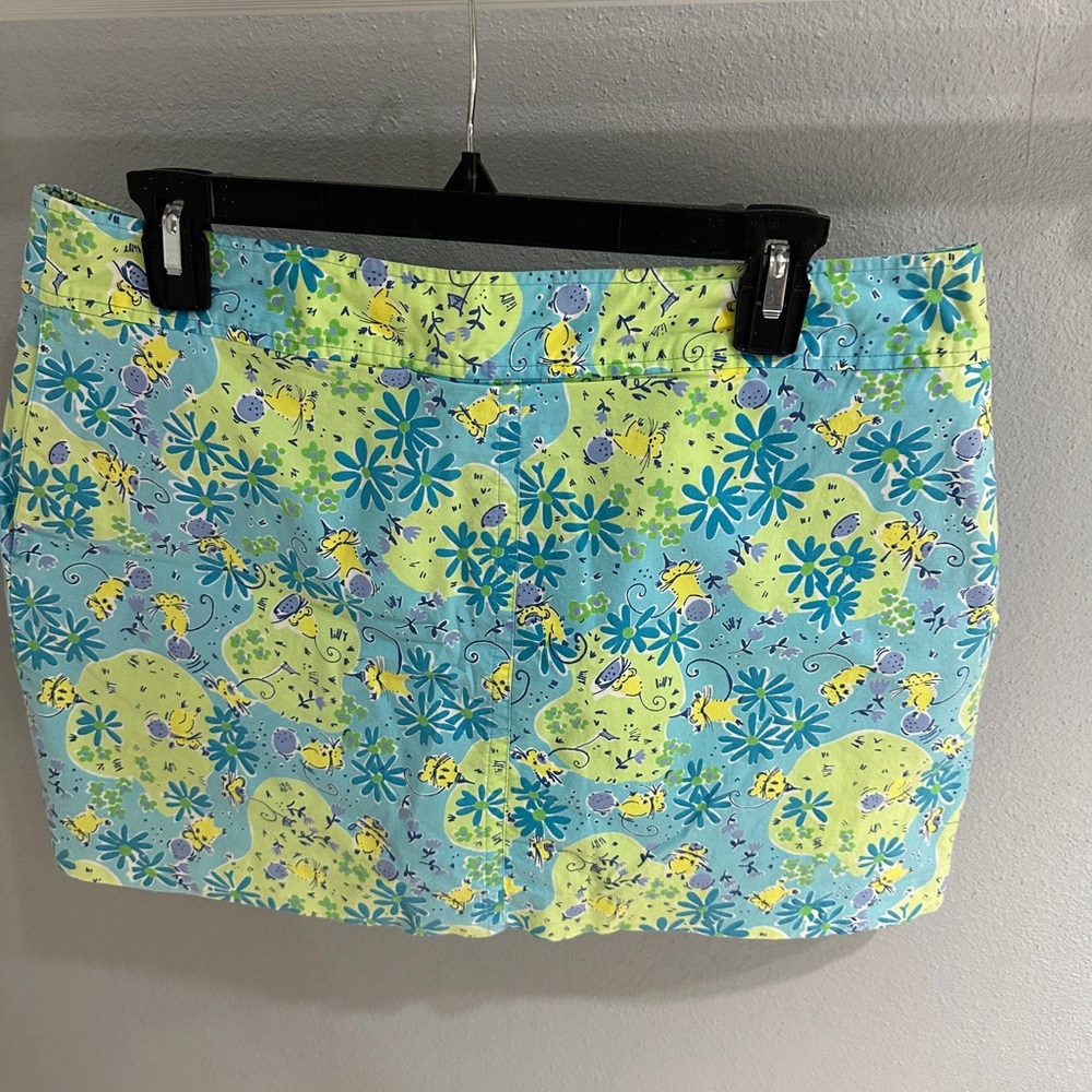 LILLY PULITZER Vintage White Label Swing Mice Golfing Skort Size 14P Blue/Yellow